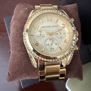 Michael Kors Gold Crystal-Embellished Women's Watch